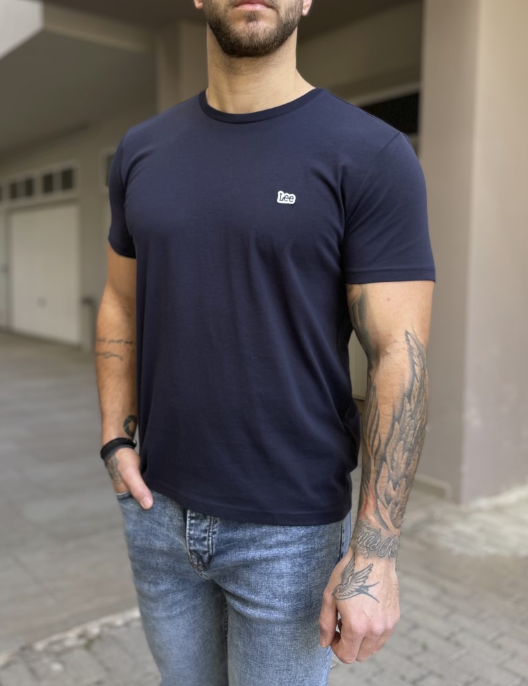 Lee SS Pach Logo Tee ανδρικό μπλε μπλουζάκι L60UFQ35 φωτογραφία